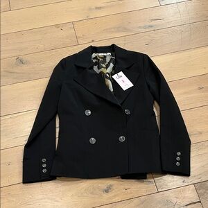 CAbi 987 Lux Black Double-Breasted Blazer, NWT, 2